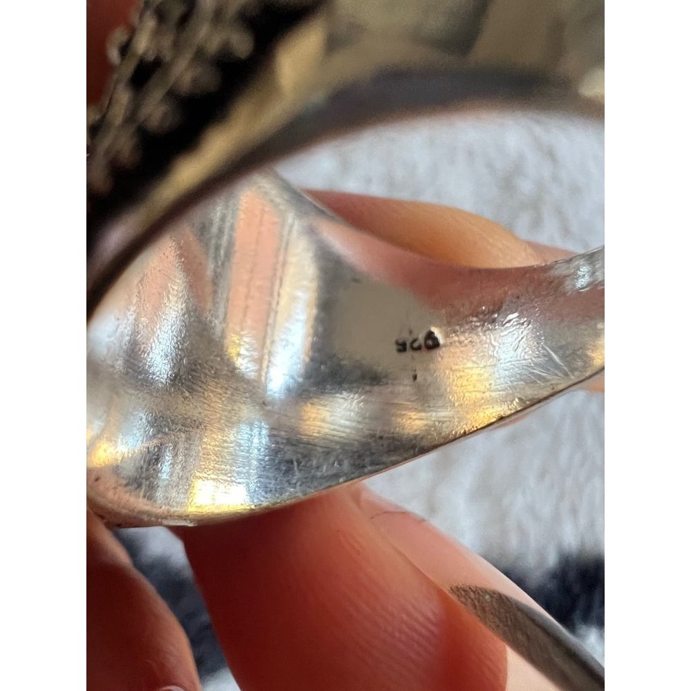 925 Rainbow FLASH Moonstone Poison Ring 9.5, - Picture 6 of 13